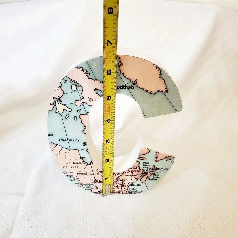 World Map Monogram Tabletop Accent - Picture 2 of 5